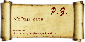 Pétyi Zita névjegykártya