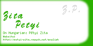 zita petyi business card
